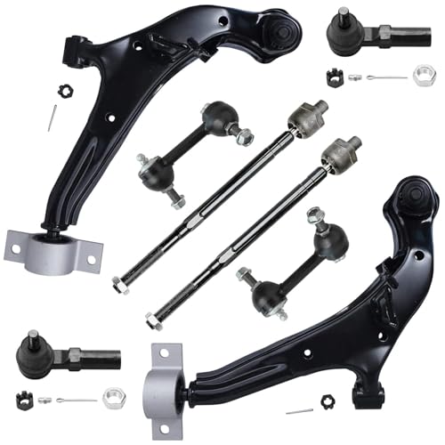 Detroit Axle - 8pc Front End Suspension Kit for 2000-2003 Nissan Maxima INFINITI I30, 2002-2004 I35, Lower Control Arms w/Ball Joints Inner Outer Tie Rod Ends Sway Bars Replacement