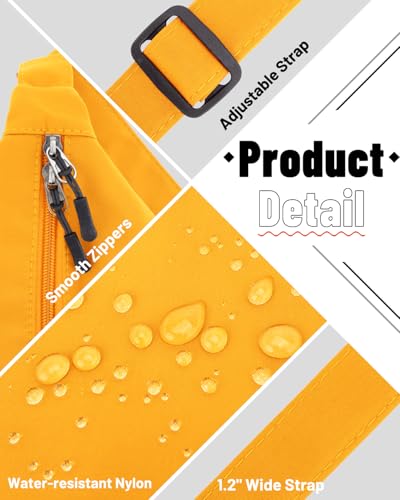 Image of Crossbody Crescent Bag for Women Men Trendy, Crescent Sling Bag with Adjustable Strap, 2 Zippers Lightweight