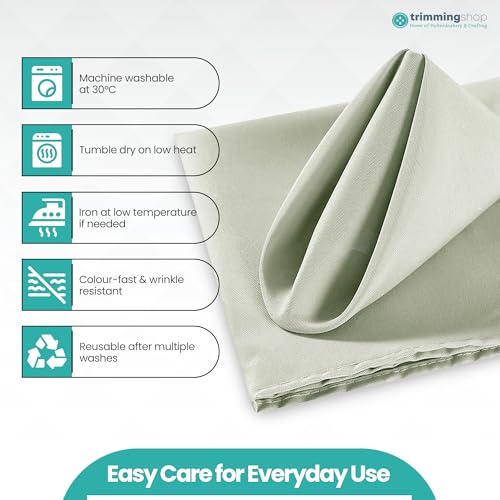 Trimming Shop 20 Inch Sage Green Polyester Table Napkins, 50x50cm Square, Reusable, Wrinkle-Resistant Cloth Napkins for Dinner Parties, Events, Weddings, Restaurants & Hotels, 10pcs - Image 6