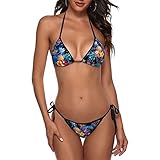 Gianlaima Summer Tropical Pineapple Palm Leaves Flowers Ladies Swimwear Backless Tie Bikini Set Two Piece Women Swimwear