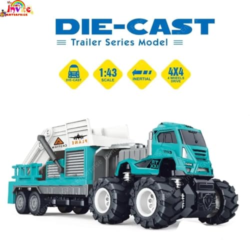 Image of 1:43 Metal Toys Alloy Diecast Truck Set Toy, Diecast Miniature Car Model (Pack Of 2) (Airport Ladder & Food Lighting Truck, Multi Color)