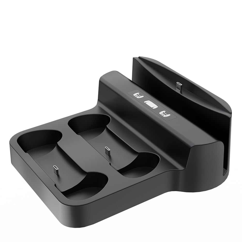 Soporte de Carga para PS Portal para PS5/PS5 Elite -Controller,Estación de Carga Base de Almacenamiento para Consola de Juegos y Mando Doble,Cargador portátil para Juegos (Negro)