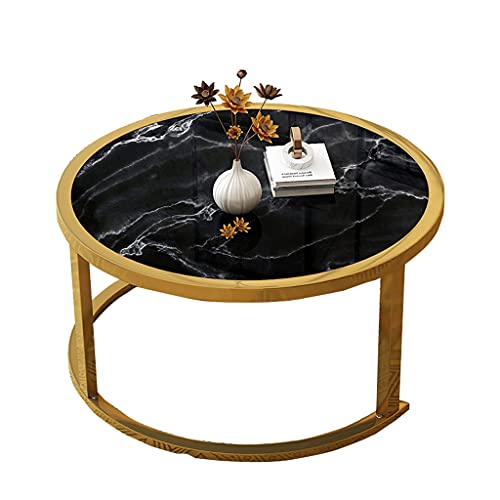 Outdoor product Mesa de Centro Metálica Mesita Café Redonda Nórdica Minimalista Creativa Mueble Salón Comedor Mesa Auxiliar Mesa para Sofá Sala de Esta,Fácil de Montar Cover