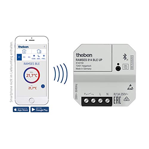 8140150 RAMSES 814 BLE UP – smarter, digitaler, unsichtbarer unterputz Uhrenthermostat - Bluetooth Low Energy, APP Steuerung