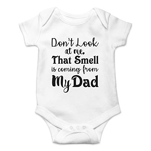 Image of Don't Look at Me That Smell is Coming from Daddy Funny Cute Infant Creeper, One-Piece Baby Bodysuit