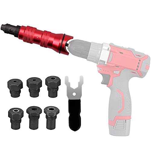 JUSTOOL Profi Nietaufsatz Nietmutternaufsatz Elektrisch Niet-Gerät für Akkuschrauber oder Bohrmaschine für 2,4-6,4mm… – Bild 3