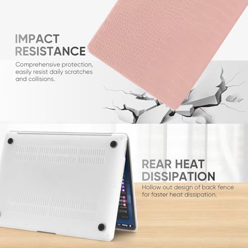 Funda para MacBook Neo 13 2026 A3404 de piel sintética cocodrilo con protector de teclado 2