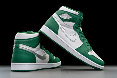 Jordan Men's 1 Retro High OG shoes, Gorge Green/Metallic Silver-wh, 93
