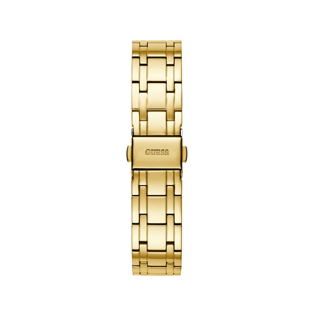 Guess Blaue und rotgoldfarbene Kristall-Silikonuhr