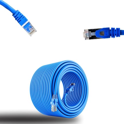 Image of HIVEN Cat6 Ethernet Cable 50 Meter(blue) | High-Speed 10Gbps LAN Cable with RJ45 Connector | 550MHz UTP Network Patch Cord for Computers, Modem, Router, Gaming, and Gigabit Devices