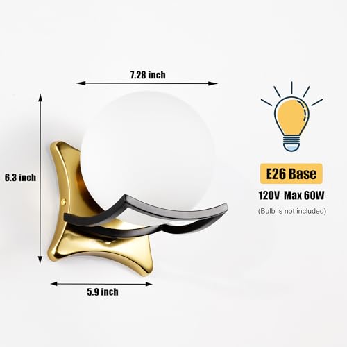 Somniferous 2023-12-G-2 Gold Wall Sconces Set Of Two, Mid Century Modern Wall Sconce Light thumb #4