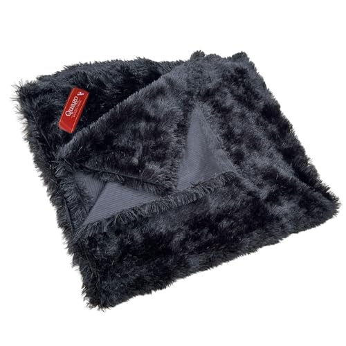 Image of Quago Fur Fabric Unstitched Super Soft Cloth for Baby Photoshoot, Soft Toys Making, Art and Craft, Dress Material, Decoration etc. (1 Mtr, 60 Inch Pana) (Black)