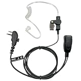 MaximalPower HYTERA HYT Single Wire 2-Pin Radio Earbud Headset PTT Mic in-Ear Clear Coil Tube