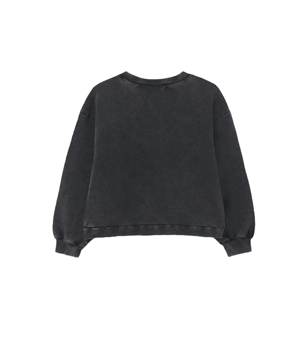 Generico Sudadera corta de niña con diseño Okay bordado, manga larga, ideal para otoño, primavera e invierno, jersey casual para niña, 06418