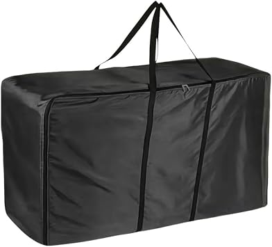 Waterproof Hay Bale Storage Bag with Zipper and Handles, Large Oxford Cloth Straw Fodder Feed, Livestock Horse Farm Use, Black 45x14x23 Inches
