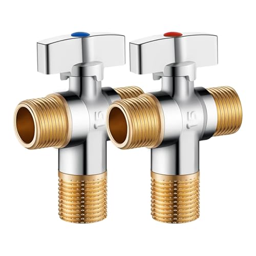 2 valvole di arresto da 1/4 di giro con crimpature da 1/2 pollici PexF1807 a 3/8 di pollice OD compressione ideale per servizi igienici e rubinetti impianti idraulici