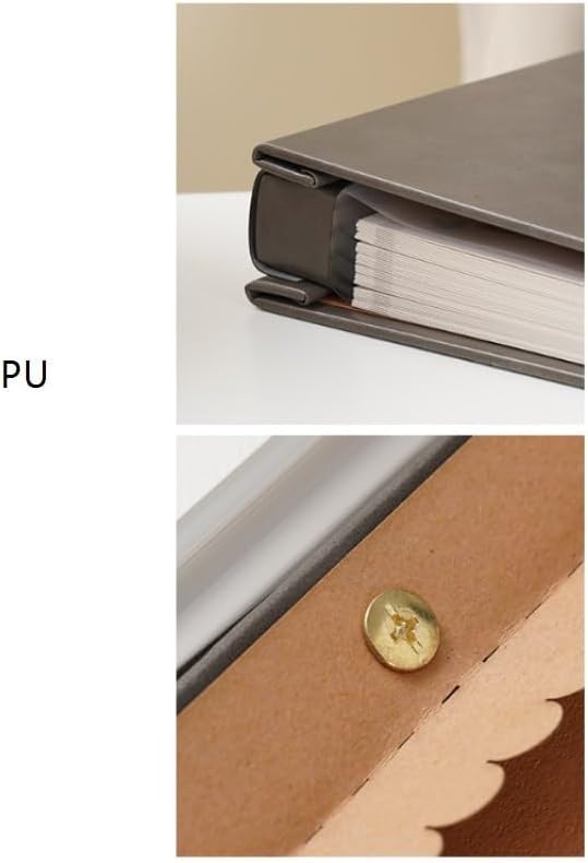 Travel Growth Commemorative Book ﻿ Leather Self Adhesive Film Insertion Bag Thin Photo Album Commemorative Album Applicable to Photos, Receipts, Star Cards, etc