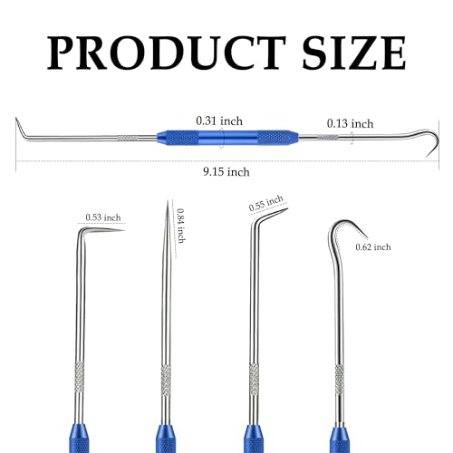 Image of Salior 2PCS CarbonSteel Hook Tool and Pick Set,Double End Pick and Hook Set Auxiliary Dismantling Fittings,Universal O Ring Pick Set and Hook Tool Car Accessories Fit for Most Cars (Blue)