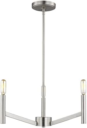 Sea Gull Lighting Vector-3 Light Chandelier-Brushed Nickel Finish-Incandescent Lamping Type