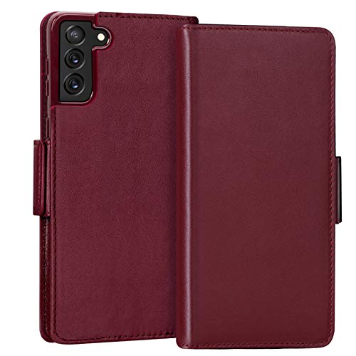 Capa FYY para Samsung Galaxy S21 Plus 5G 6,7 polegadas [couro de vaca de luxo genuíno] [bloqueio de