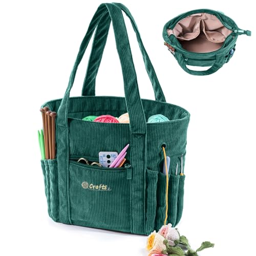 MYBAGZING Crochet Bag and Tote - Corduroy Yarn Bag -