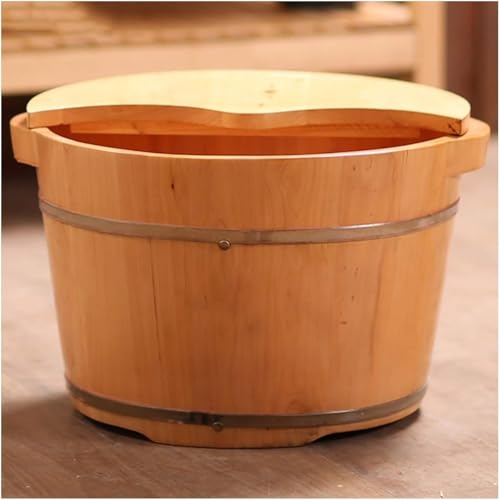Baño de pies barril madera 26 cm alto spa pedicura miniatura 3