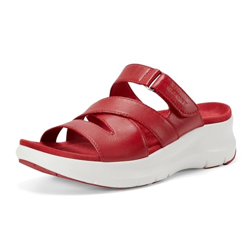Sandale cale Rockport Femme Qwyn rouge finis les pieds douloureux en été