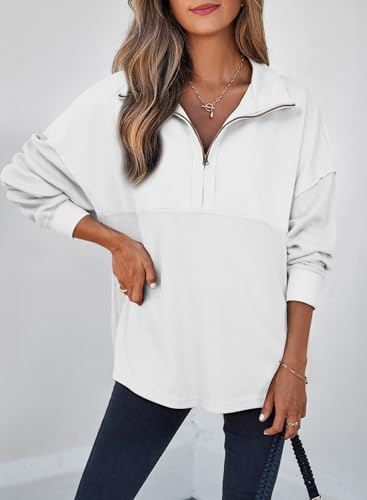 Image of SHEWIN Women Fall Sweatshirt Casual Half Zip Pullover Fall Top 2026 Clothes