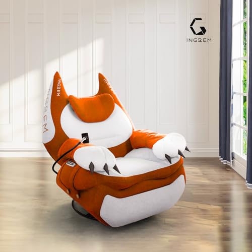 Image of INGREM Smart Recliner with Adjustable Settings, Voice-Activated Home Theater Gaming Seat Rocker, Electric Lounge Chair Featuring USB Port ,Phone Holder and Cat Claw Armrest