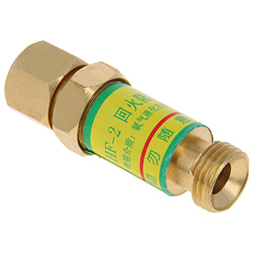 Bettomshin Automatic Valve Acetylene Oxygen Flashback Arrestor Gold Tone 1Pcs