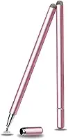 Caneta Stylus Capacitiva 2 em 1 Universal Para Telas Touch Tablets, smartphones e notebooks compatível com Apple, Samsung, Xiaomi, Motorola Sem Bateria, Sem Bluetooth Alta Precisão (ROSA)