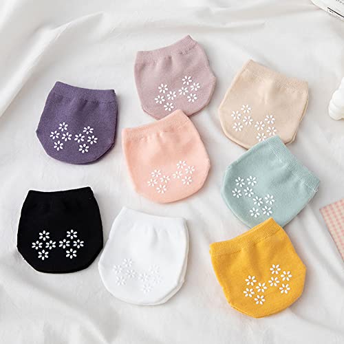 Image of 5 Pairs Non Skid Toe Topper Socks Toe Liner Half Socks No Show Socks Toe Cover Socks No Slip Invisible Socks for Women Nude color
