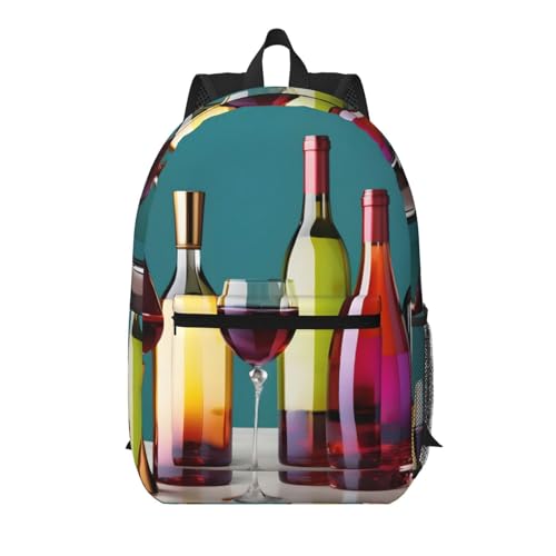 Sac à dos quotidien multi-poches imprimé tendance cocktail noir 43,2 cm