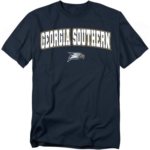 LOGOVISION Georgia Southern University Arch Logo Unisex Adult T Shirt Navy Medium
