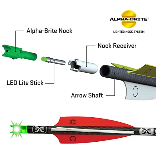 Tenpoint Alpha-Brite Lighted Crossbow Nock, Green - Pack Of 3 - For Use With Most, Wicked Ridge & Horton Innovations Crossbows (Does Not Include Nitro 505) #TOP1