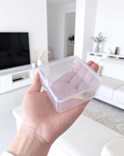 Image of 17 Pack Clear Plastic Storage Boxes with Lids,Beading Storage 3x3x1.4 Inches Square Organizer Containers for Small Parts, Crafts, Jewelry, SMT Components