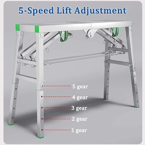 Escalera de andamio plegable que elimina tambaleos con patas antideslizantes 7