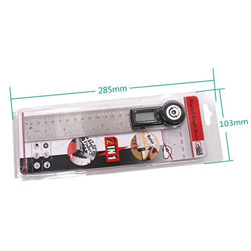 Règle d'angle 0-200 mm numérique en acier inoxydable pour mesures de précision