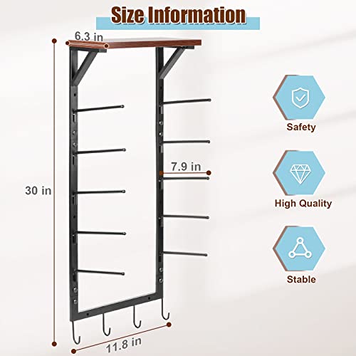 Jitnetiy Skateboard Wall Mount Skateboard Rack Five-Layer Skateboard Stand With 4 Hooks For Deck Longboard Standard Skateboard Mini Cruiser Skateboard #TOP1