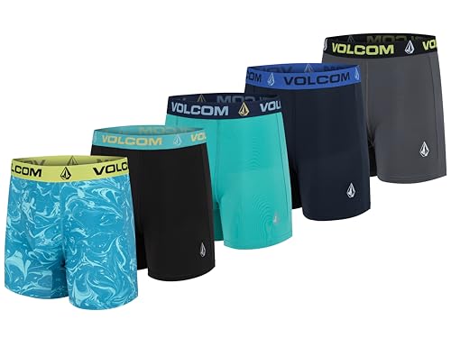 Volcom Mens Boxer Briefs 5 Pack Poly Spandex Performance Boxer Briefs Underwear