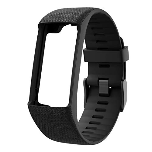 Qiulip - Correa de Silicona para Reloj Polar A360 A370 Series, Color Negro