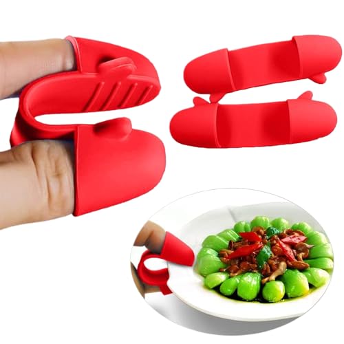 Comparison: Best Silicone Finger Mitts 4 1 Pair Mini Silicone Finger Oven Mitts Heat Cold Dirty Hurt Resistant, Versatile Little Tool such as Pot Holders, Finger Food Tongs, Coffee Filter Separators Clips (Red)