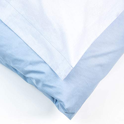 Sanddollar hochwertiger 100% Baumwoll-Perkal Wende-Bettdeckenbezug 155 x 200 cm Blauer Verlauf Koralle Blue Washed Coral Cover