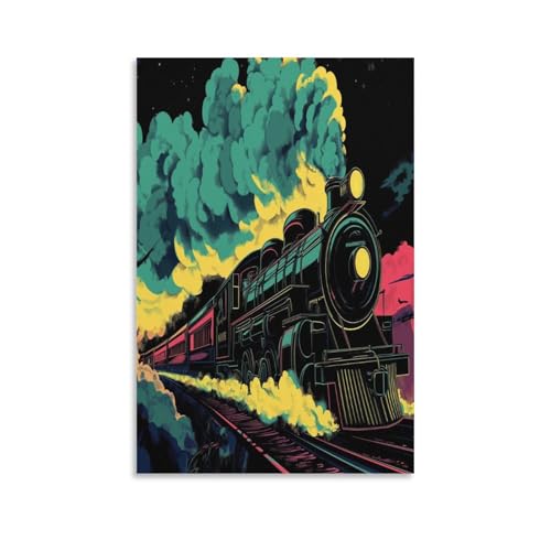 Tren de vapor cuadro en lienzo para salon dormitorios comedor pasillo 50x75