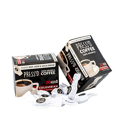 Press'd Single-Squeeze Coffee Pods | Makes Hot, Iced & Cold Brew | 40