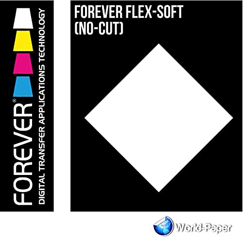 Forever Flex-Soft (No-Cut) Laser/Led Heat Transfer Paper 10/Sheets - Print Tshirts (8.5"X11", White) #TOP6