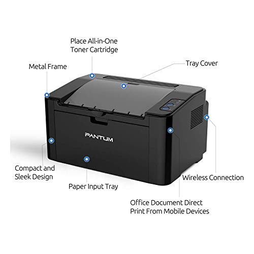 Pantum P2502W Monochrome Laser Printer For Home Office School Student Mobile Wireless Black And White Printing- Small Laserjet #TOP1