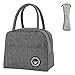 Bolsa de Almuerzo, Organizador de Almuerzo Térmico Resistente al Agua a Prueba de Fugas, Mini Bolsa de Enfriamiento, para Hombres y Mujeres, Picnic de Trabajo o Viaje (Gris)