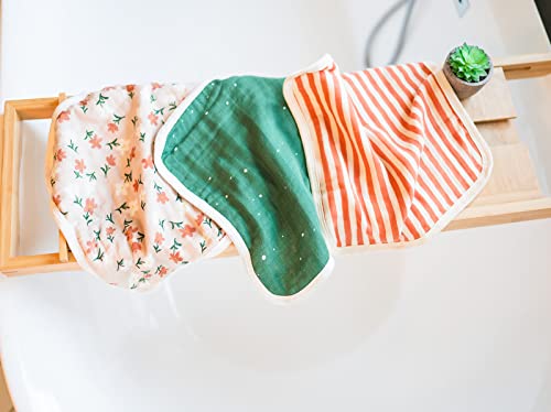 Nightingale Muslin Baby Washcloths - Soft Organic Baby Wash Cloths Perfect For Newborn Sensitive Skin - Baby Wipes, Burp Cloths, Face Towels - Set Of 6 12X12In (Starry/Floral/Stripe) #TOP7