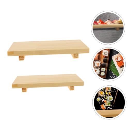 Set 2 platos para sushi estilo japonés de madera miniatura 7